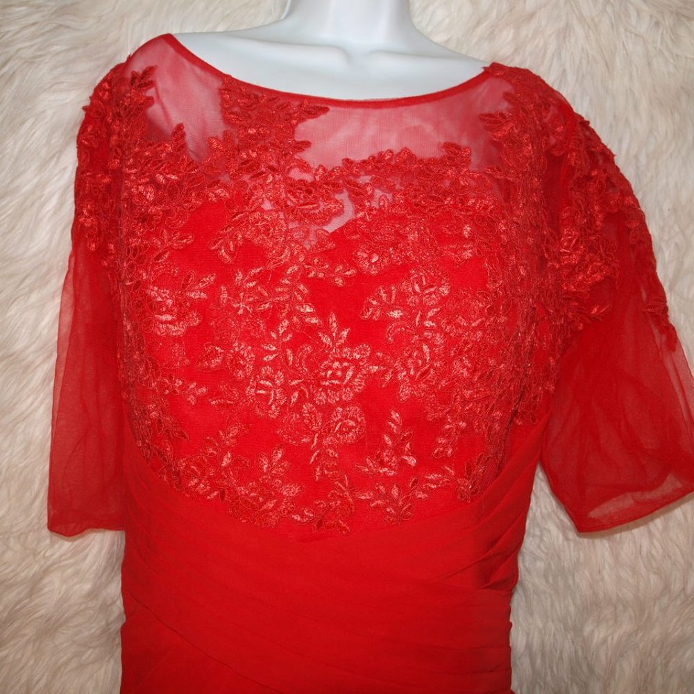 Red Formal DRESS With Tule&Appliques 2 layer BY VNAIX USED FOR PHOTO SHOOT